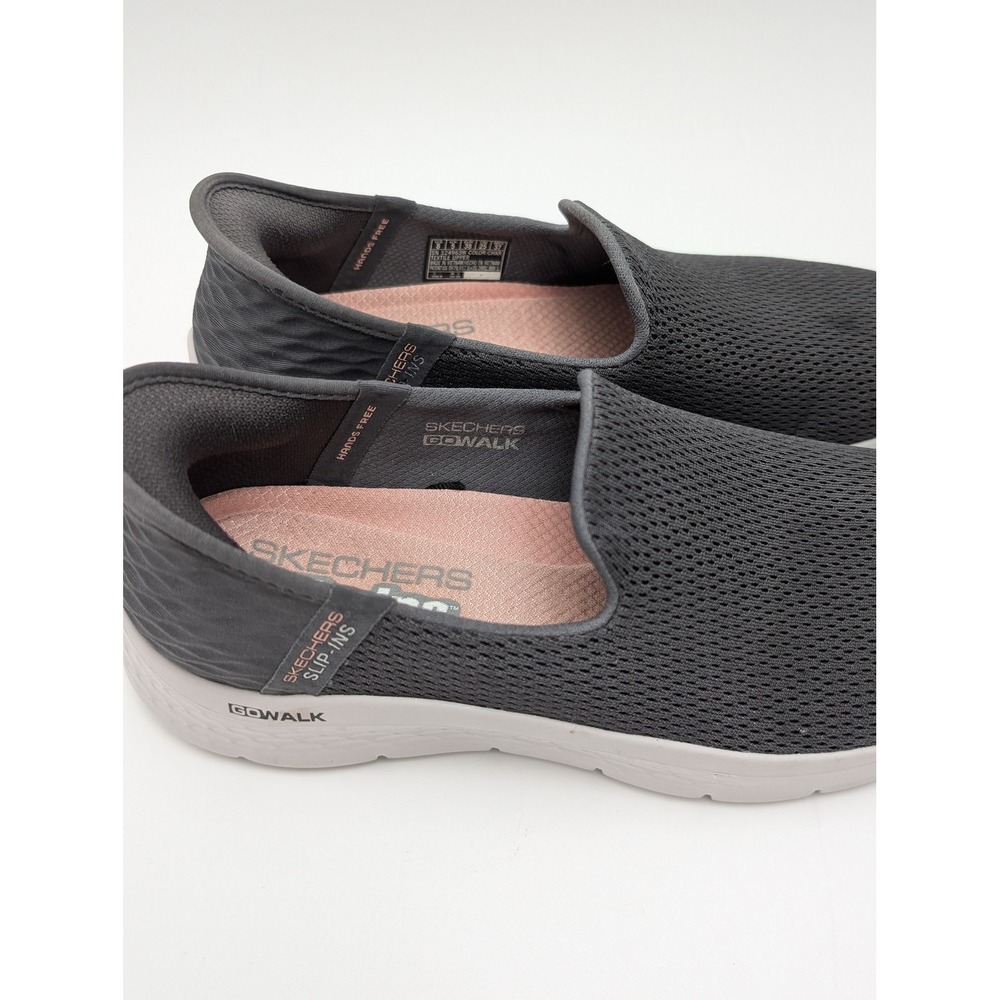 Skechers GoWalk Slip-ins Womens 8 Charcoal Grey Hands Free Walking Shoes 124963W - Picture 2 of 9